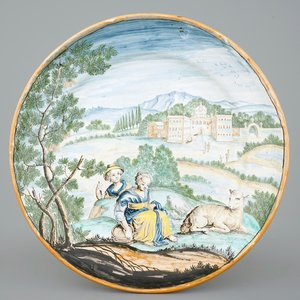 Un plat en faïence de Holitsch en style de Castelli, 18ème — photo 1