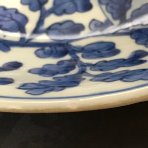 Un plat en porcelaine de Chine bleu et blanc à décor de fruits et feuillages, Kangxi — photo 6