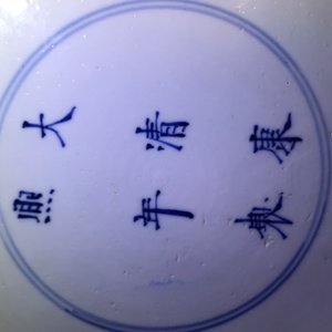 Un plat en porcelaine de Chine bleu et blanc, marque et époque de Kangxi — photo 18