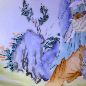 Un plat en porcelaine de Chine famille rose à décor d'une dame dans un paysage, Yongzheng — photo 11