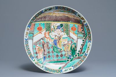 Un plat en porcelaine de Chine famille verte, Kangxi