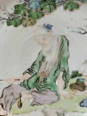 Un plat en porcelaine de Chine famille verte, un bassin et un plat famille rose, 19ème — photo 19