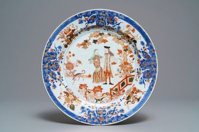 Un plat en porcelaine de Chine verte-imari à décor du 'Gouverneur Duff', Yongzheng
