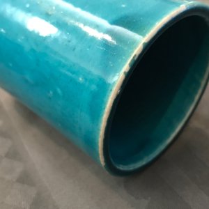 Un porte-pinceaux et une assiette en porcelaine de Chine turquoise monochrome, Kangxi — photo 15