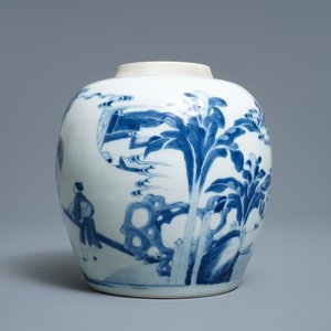 Un pot à gingembre en porcelaine de Chine en bleu et blanc à décor figuratif, Kangxi — photo 4