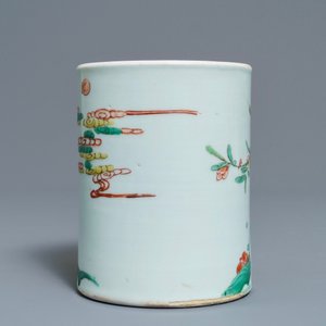 Un pot à pinceaux en porcelaine de Chine famille verte, Kangxi — photo 3