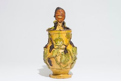 Un pot à tabac en poterie flamande à décor figuratif, attr. à Leo Maes, Torhout, 2ème moitié du 19ème
