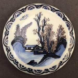 Un pot couvert en faïence de Delft en bleu, blanc et manganèse à décor de chinoiserie, dernier quart du 17ème — photo 14