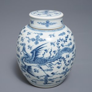 Un pot couvert en porcelaine de Chine bleu et blanc, Kangxi/Yongzheng — photo 7
