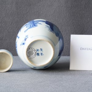 Un pot couvert en porcelaine de Chine en bleu et blanc, marque de Chenghua, Kangxi — photo 17