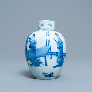 Un pot couvert en porcelaine de Chine en bleu et blanc, marque de Chenghua, Kangxi — photo 2