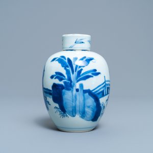 Un pot couvert en porcelaine de Chine en bleu et blanc, marque de Chenghua, Kangxi — photo 3