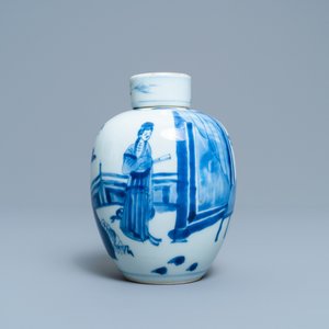 Un pot couvert en porcelaine de Chine en bleu et blanc, marque de Chenghua, Kangxi — photo 4