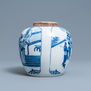Un pot en porcelaine de Chine en bleu et blanc à décor figuratif, 19ème — photo 2