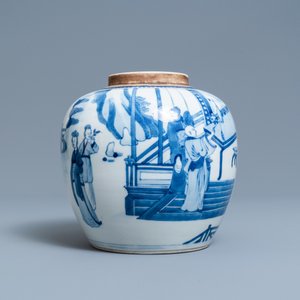 Un pot en porcelaine de Chine en bleu et blanc à décor figuratif, 19ème — photo 3