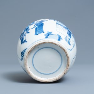 Un pot en porcelaine de Chine en bleu et blanc à décor figuratif, 19ème — photo 5