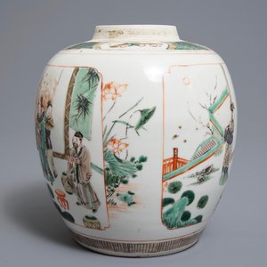 Un pot en porcelaine de Chine famille verte à décor de 'La Romance de la chambre de l'ouest', Kangxi — photo 2