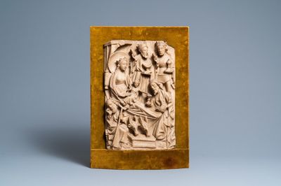 Un relief en albâtre sculpté représentant 'L'adoration des mages', Nottingham, Angleterre, 15ème