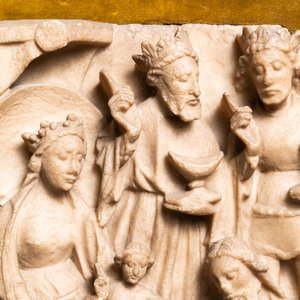Un relief en albâtre sculpté représentant 'L'adoration des mages', Nottingham, Angleterre, 15ème — photo 2