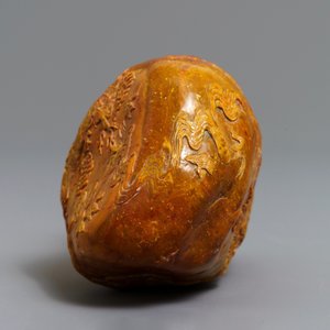 Un rocher à décor d'un paysage en pierre de Shoushan sculptée, Chine, 19/20ème — photo 7