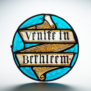 Un rondel en verre peint à inscription 'Venite in Bethleem', 17ème — photo 5