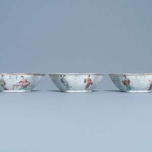 Un service à mendiants en porcelaine de Chine famille rose à décor 'Wu Shuang Pu', 19ème — photo 4