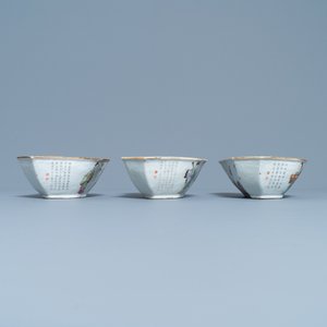 Un service à mendiants en porcelaine de Chine famille rose à décor 'Wu Shuang Pu', 19ème — photo 7