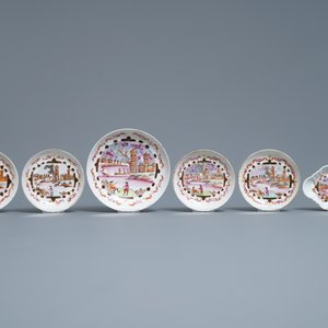 Un service à thé de 17 pièces en porcelaine de Chine famille rose de style Meissen, Qianlong — photo 2