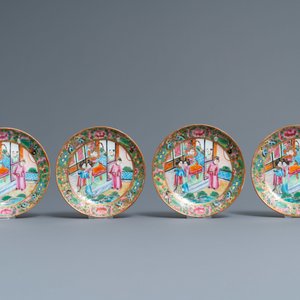Un service à thé de 19 pièces en porcelaine de Chine famille rose de Canton, 19ème — photo 2