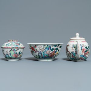 Un service à thé de 27 pièces en porcelaine de Chine famille rose à décor de paysages, Yongzheng/Qianlong — photo 31