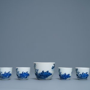 Un service à thé de 7 pièces en porcelaine de Chine 'Bleu de Hue' pour le Vietnam, 19ème — photo 5