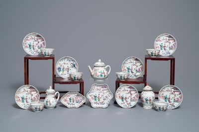 Un service à thé en porcelaine de Chine famille rose, Yongzheng