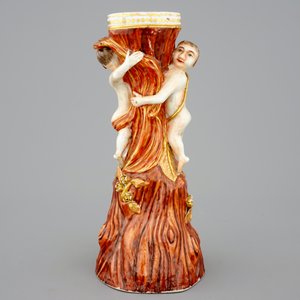 Un socle d'un bol en porcelaine de Chine de style faux bois, Qianlong, 18ème — photo 3