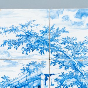 Un tableau de carreaux en faïence de Delft en bleu et blanc à décor d'une bergère, 18ème — photo 10