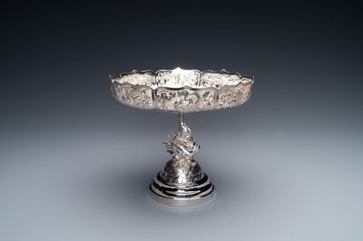 Un tazza au carpe dragon en argent, Chine, 19/20ème