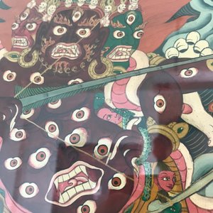 Un thangka à décor de Rahula dans son cadre, Tibet, 19ème — photo 12