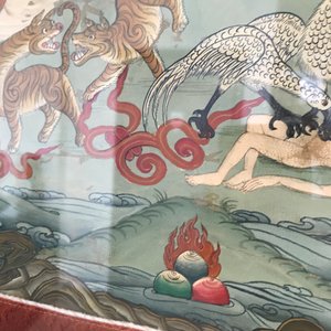 Un thangka à décor de Rahula dans son cadre, Tibet, 19ème — photo 15