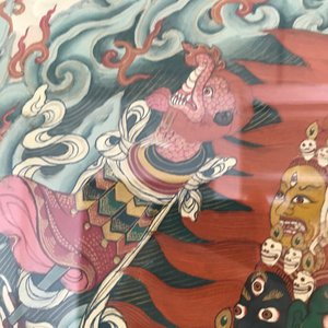 Un thangka à décor de Rahula dans son cadre, Tibet, 19ème — photo 9