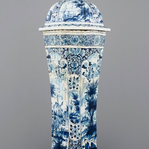 Un très grand vase et couvercle en faïence de Delft, début 19ème — photo 2