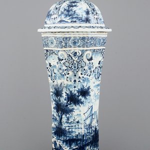 Un très grand vase et couvercle en faïence de Delft, début 19ème — photo 3