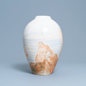 Un vase art deco à décor de femmes baignantes, Félix-Pascal Févola pour Lachenal, France, vers 1930 — photo 2