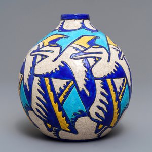 Un vase art deco aux émaux craquelés, Charles Catteau pour Boch Kéramis, 1ère moitié du 20ème — photo 2
