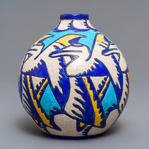 Un vase art deco aux émaux craquelés, Charles Catteau pour Boch Kéramis, 1ère moitié du 20ème — photo 3