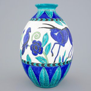 Un vase au décor d'oiseaux de Charles Catteau pour Boch Kéramis, 1ère moitié du 20ème — photo 2