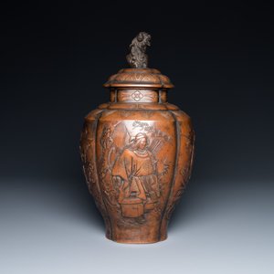 Un vase couvert en laiton étamé, Japon, Meiji, 19ème — photo 4