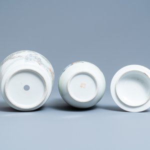 Un vase couvert et une jardinière en porcelaine de Chine qianjiang cai, 19/20ème — photo 6