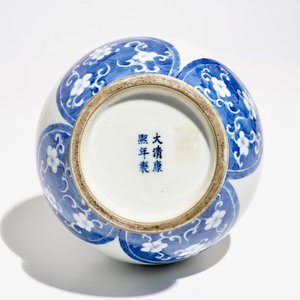 Un vase de forme bouteille en porcelaine de Chine bleu et blanc, marque et époque de Kangxi — photo 5