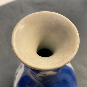 Un vase de forme bouteille en porcelaine de Chine bleu poudré et un en bleu et blanc, Kangxi — photo 11