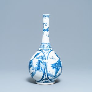 Un vase de forme bouteille en porcelaine de Chine en bleu et blanc à décor de qilins, 19ème — photo 4