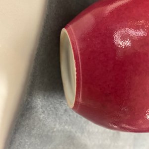 Un vase de forme bouteille en porcelaine de Chine rouge de rubis monochrome, Qing — photo 12